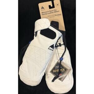 Burton Women's Medium Gore-Tex Gondy Leather Mittens - White New With Tags